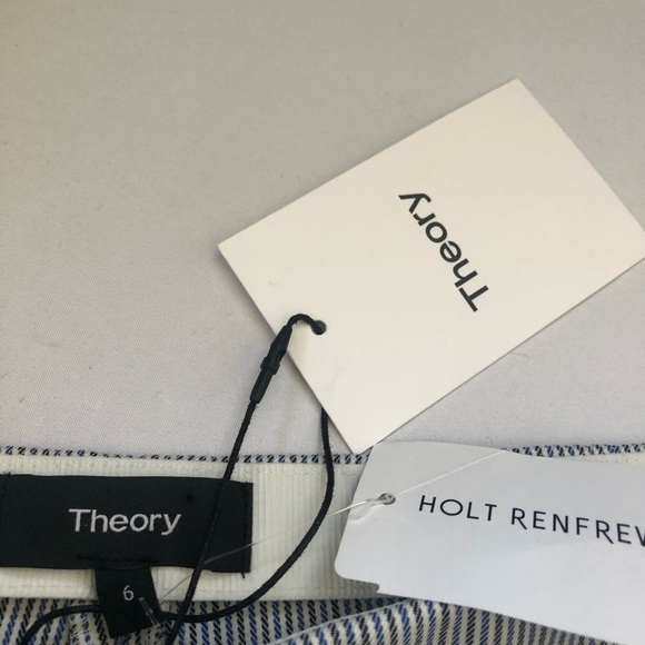 THEORY TREECA STRIPE CROP PANTS Size 6 - Picture 13 of 13